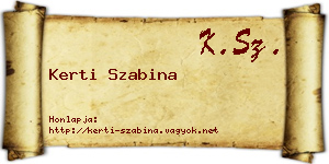 Kerti Szabina névjegykártya